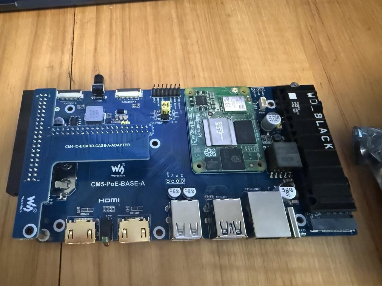 Raspberry Pi Compute Module 5 on CM5-PoE-BASE-A board