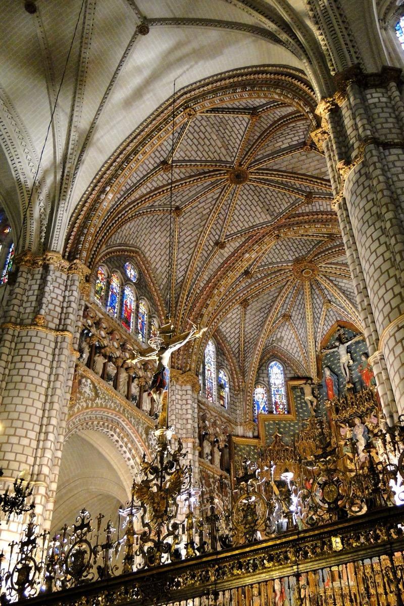 Interior of the Gothic Cathedral of Toledo, Spain