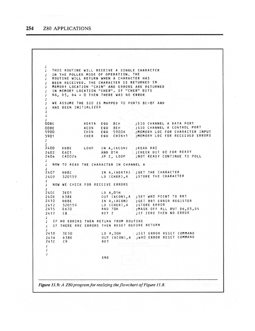 Assembly code example showing register operations